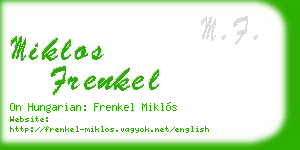miklos frenkel business card